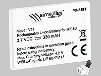 simvalley MOBILE Reserve-Akku für RX-80 "Pico V.1" & RX-80 "Pico V.2"; Notruf-Handys 