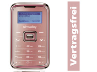 simvalley MOBILE Mini-Handy RX-180 "Pico INOX PINK V.4" VERTRAGSFREI; Notruf-Handys 