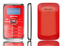 simvalley MOBILE Mini-Handy RX-180 "Pico INOX RED" VERTRAGSFREI; Notruf-Handys 