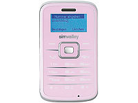 simvalley MOBILE Mini-Handy RX-180 "Pico INOX ROSY" VERTRAGSFREI; Notruf-Handys 