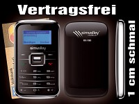 simvalley MOBILE Mini-Handy RX-180 "Pico INOX BLACK V.4" VERTRAGSFREI; Notruf-Handys 