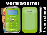 simvalley MOBILE Mini-Handy RX-180 "Pico INOX GREEN V.4" VERTRAGSFREI; Notruf-Handys 