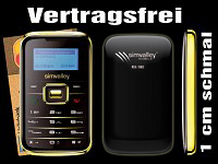 simvalley MOBILE Mini-Handy RX-180 "Pico INOX GOLD V.4" VERTRAGSFREI
