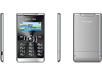 simvalley MOBILE Mini-Handy RX-380 "Pico X-SLIM STEEL" VERTRAGSFREI; Notruf-Handys 
