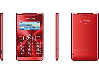 simvalley MOBILE Mini-Handy RX-380 "Pico X-SLIM RED" VERTRAGSFREI; Notruf-Handys 