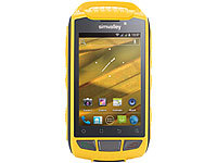 simvalley MOBILE Outdoor-Smartphone SPT-800 DC, Android 4.0, gelb; Notruf-Handys Notruf-Handys 