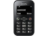 simvalley MOBILE Scheckkarten-Handy Pico RX-484 mit BT, Garantruf; Notruf-Handys 